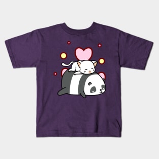 Cute Panda Sweet Sleep with Kitty Kids T-Shirt